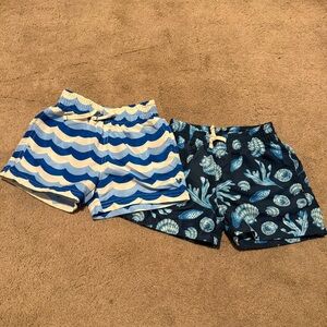 Set of 2 Blue Rooster Boys Swim Trunks Size 18 to 24 Months
